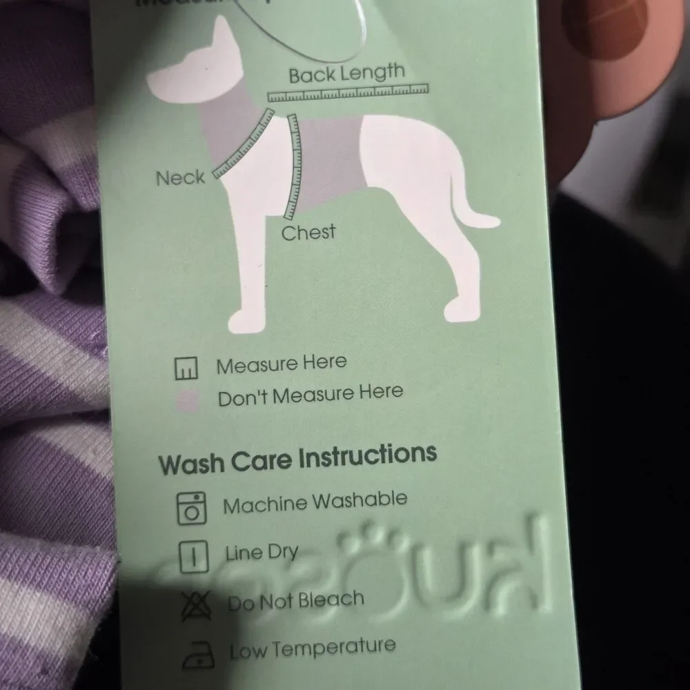 Kuoser Dog Surgical Recovery Suit Size XS Purple White Striped